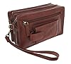 VISCONTI Soft Leather Wrist Bag With Detachable Strap 18233 Brown #2