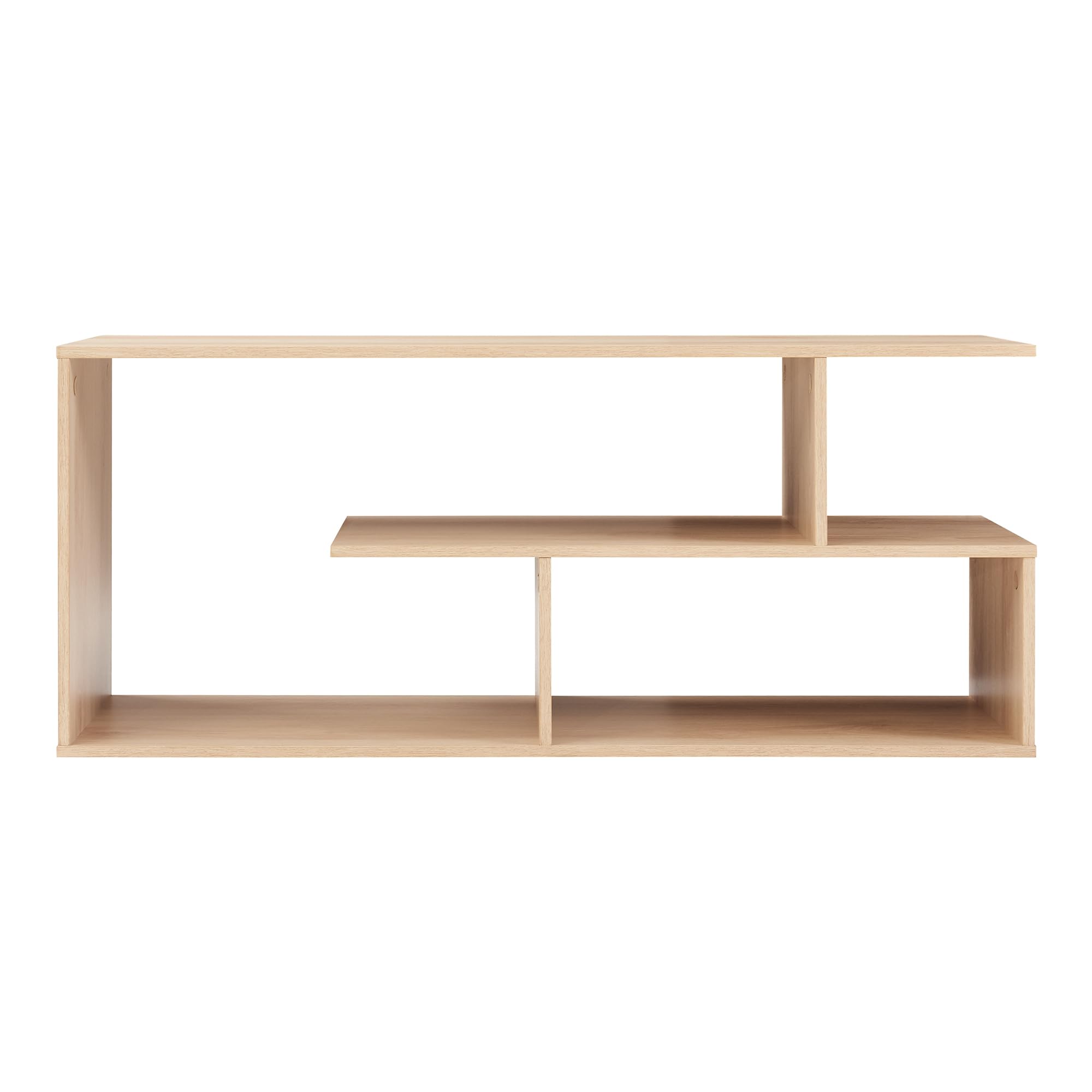[en.casa] Mobile Porta TV con Scomparti Vani Aperti Tavolo Basso Espositore con Ripiani Stand Centro Multimediale per Soggiorno Salotto Ufficio 100 x 30 x 42 cm - Effetto Rovere