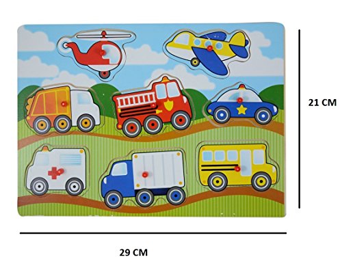 Image of Transport Premium Wooden Puzzle /Educational Toy with Knobs for Children