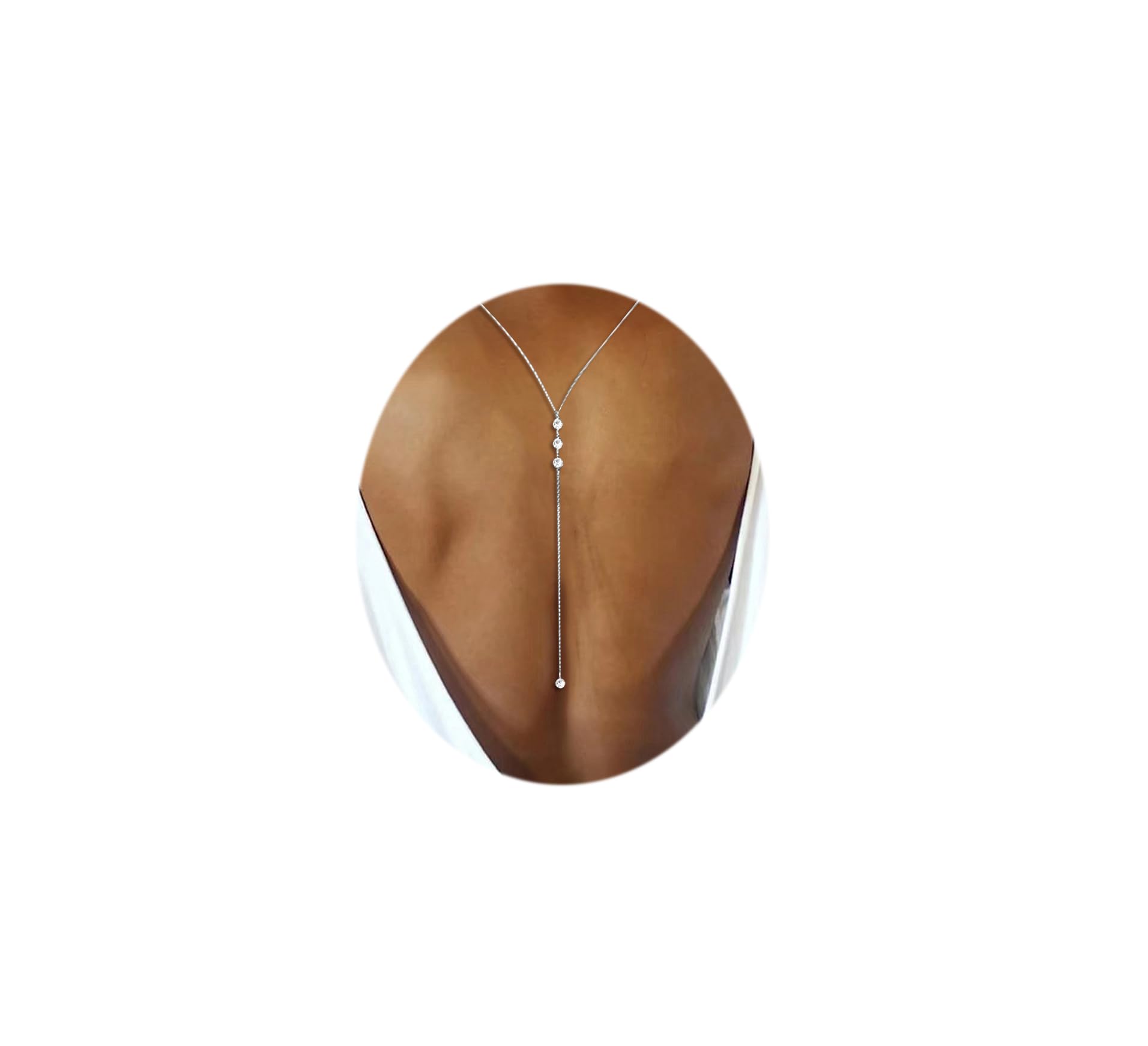 Pearls Back Chain Necklace Bridal Wedding Backdrop Body Jewelry for Women Summer Body Chain Necklace Shoulder Back Chain