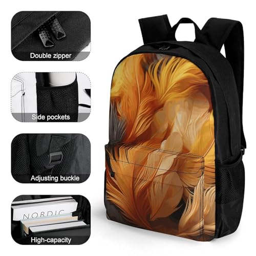 Mochila Deportiva Ligera para Hombre y Mujer Naranja y Oro miniatura 3