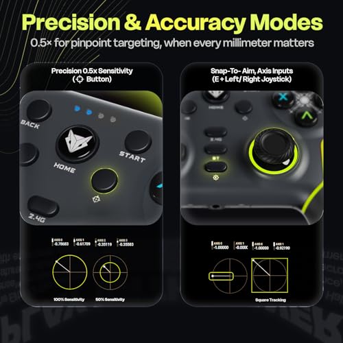 Image of EvoFox Elite X2 Pro Gaming Controller for PC, Android, TV, Switch Tri-Mode -2.4G /BT /Wired Gamepad, HallSense Magnetic Triggers & Joystick, 1000Hz Polling, RGB, Replaceable JoySticks,16h Battery-Black