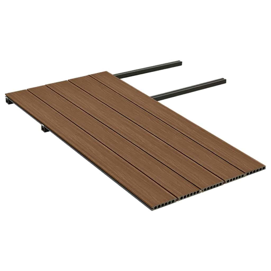 WPC Terrassendielen mit Zubehör Braun Grau 10 m² 2,2 m