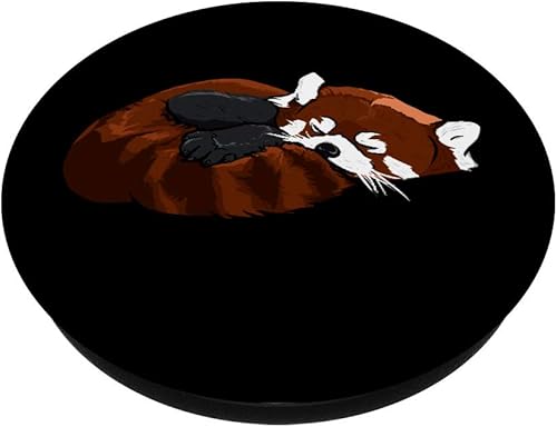 Miniatura 2 de Lindo dormir rojo Panda PopSockets Swappable PopGrip