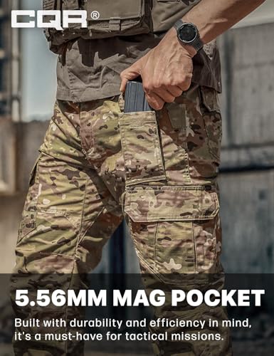Image of CQR Men's Tactical Pants, Water Resistant Ripstop Cargo Pants, Lightweight EDC Work Hiking Pants, Outdoor Apparel