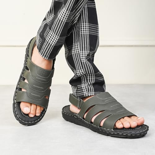 Image of Centrino Sandal for Men | Grip Insole for Stability | slippers /sliders for men |mens sandals casual | sandals for men|Modern Look with Straps | Comfortable Footwear (9265)