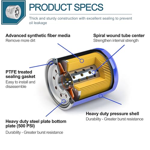 Image of 49065-0724 Oil Filter Replacement for Kawasaki 49065-7010,Compatible with Kawasaki FH381V, FH430V, FH480V, FH541V, FH580V, FH601D, FH601V, FH641V, FH680D, FH680V, FH721D, FH721V (2 pack)