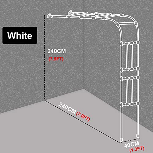 Wytrzymała metalowa kratka ogrodowa, naścienna pergola do roślin pnących, odporna na warunki atmosferyczne, wsparcie do dekoracji ogrodu, wysokość 2,4 m