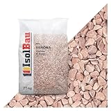 Isolbau - Zierkies 25 kg - Marmorkies 4-8 mm - Deko-Steine für Garten, Steinteppich, Aquariumkies, Ziersplitt Natursteine Gartenkies Wegkies Teichkies für Innen und Außen - Rosso Verona
