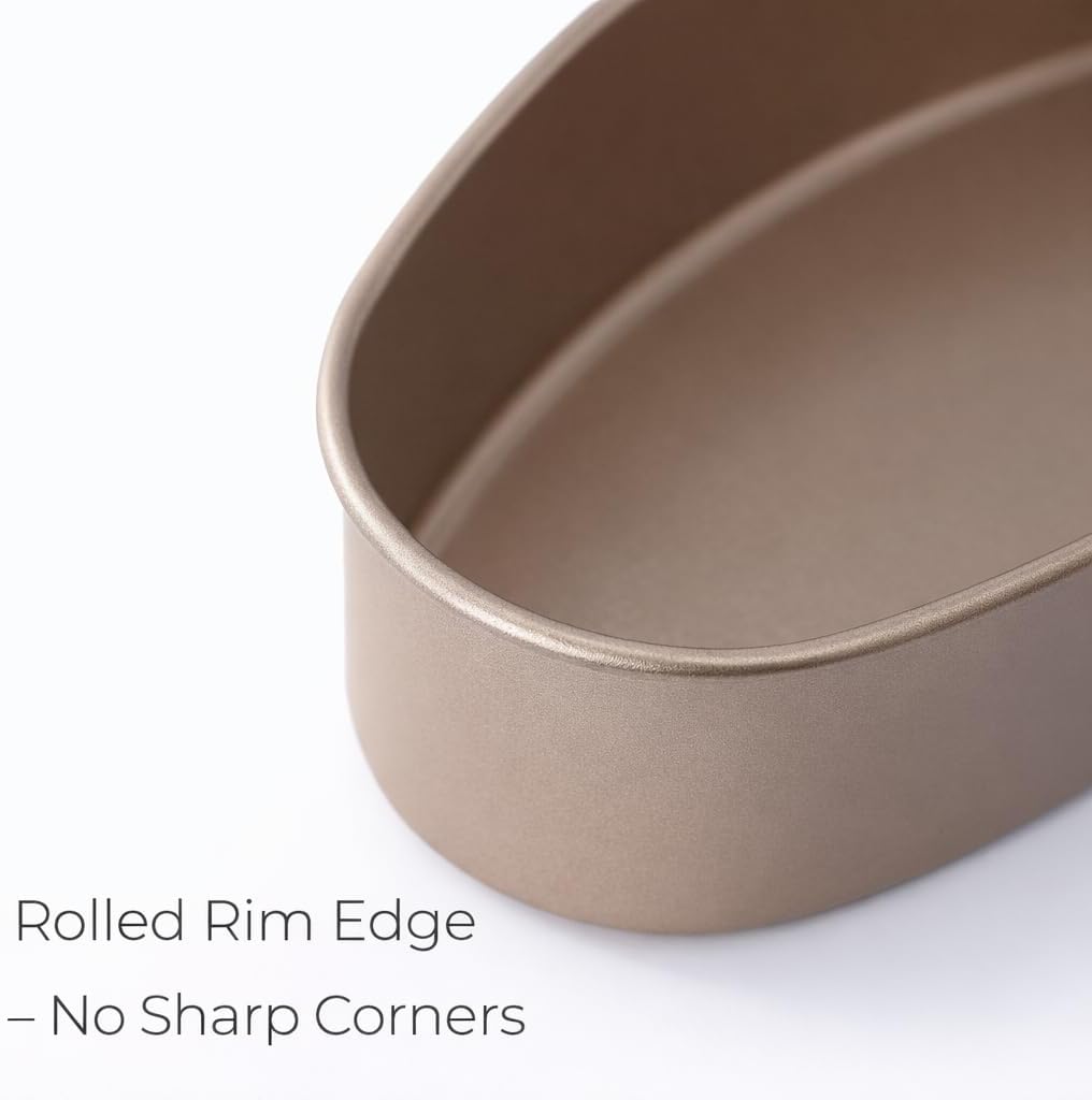 Llanera Leche Flan Molder, 2 Pack 8-Inch Oval Carbon Steel Pans