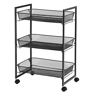 Songmics BSC061B01 Rollwagen mit 3 Gitterkörben