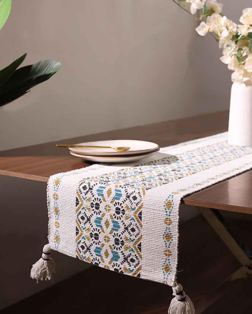 Elegant Cotton Table Runner - White -14