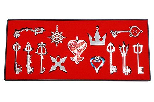 Kingdom Hearts Sora Keyblade 13 Set Keychain Necklace Collection Box 2016 ï¼ˆSilver 13pcs