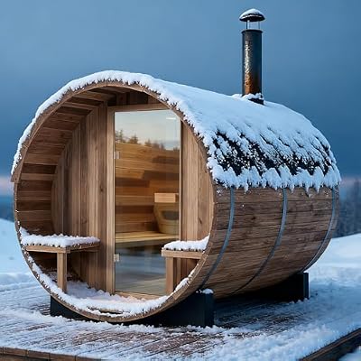 Benovo Customize 2-8 Outdoor Barrel Sauna Room,HARVIA 6KW Electric Stove or Wood Burning Stove Japanese Cedar Sauna Kit