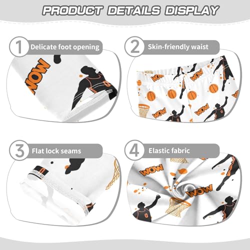 ALAZA Girls' Leggings Children's Yoga Pants Skinny Printed Dance Basketball Shooting Comfortable 4T2