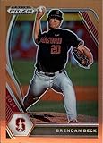 2021 Panini Prizm Draft Picks Neon Orange Prizm Baseball PDP55 Brendan Beck S50 Stanford Cardinal Official NCAA Licensed Trading Card in Near Mint to Mint Condition