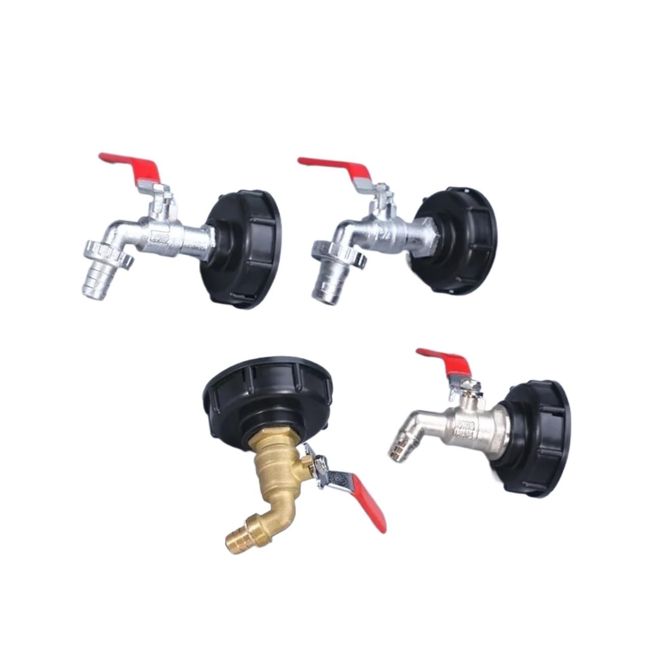 Conector de grifo de tanque IBC de rosca gruesa S60x6 x adaptador de acoplamiento de agua de 1/2'' a 3/4'', 1000 l, 1 unidad,Grifos para depósitos de agua(G3082a 1 2)