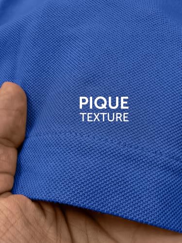 Image of XYXX Men's Apex Mercerized Cotton Striped Collar Pique Polo T-Shirt