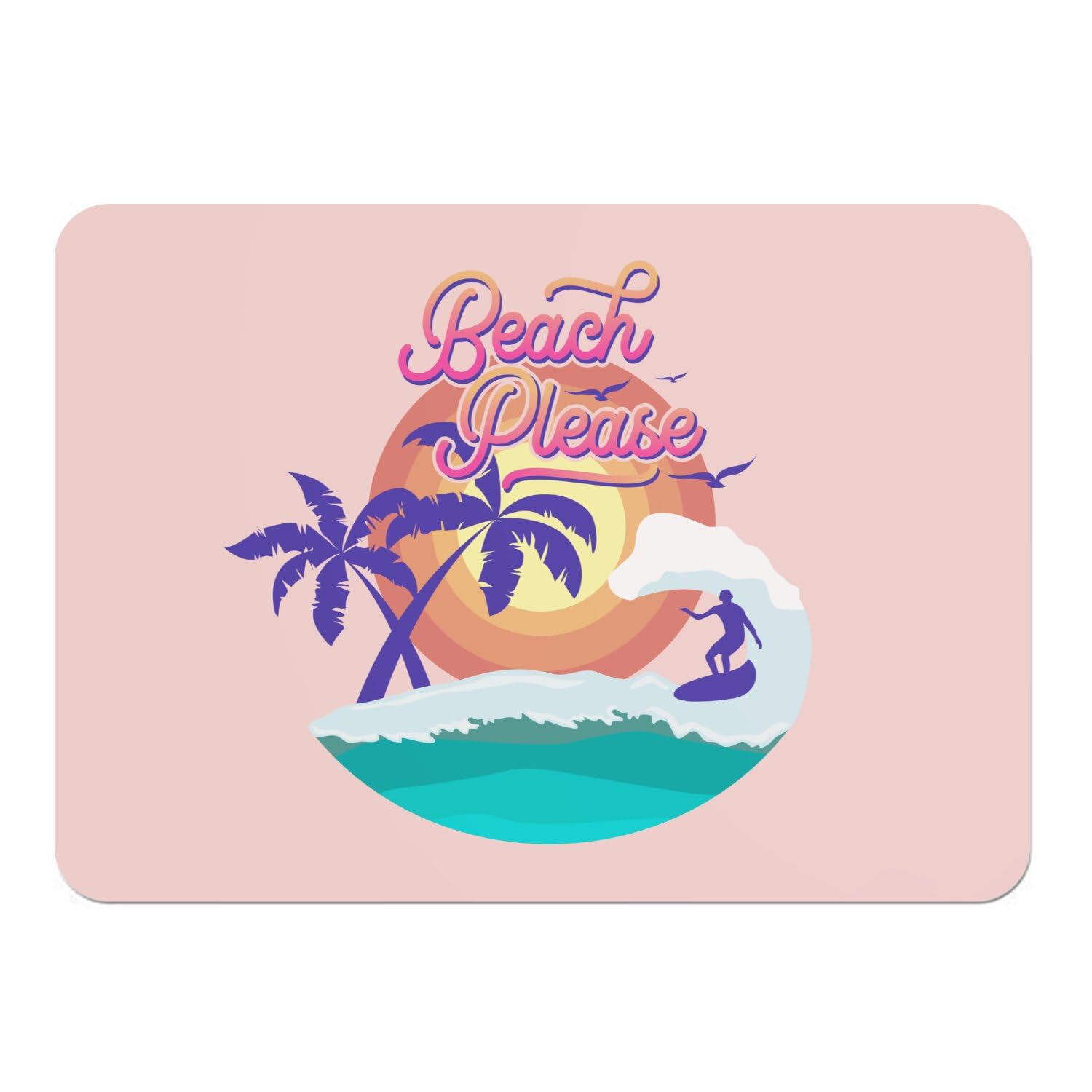 Napperon liège rose de table rectangulaire style vacances surf lot de 4