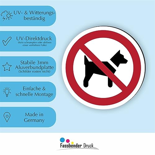 Verbotszeichen/Verbotsschild Mitführen von Hunden verboten (P021) - zum markieren von Verbotszonen nach DIN EN ISO 7010
