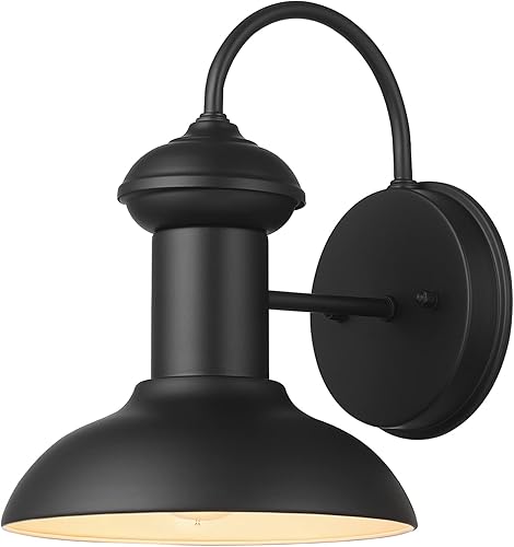 Globe Electric 44862 Aplique de pared para interiores y exteriores, negro mate, iluminación exterior moderna, resistente a la intemperie, al aire