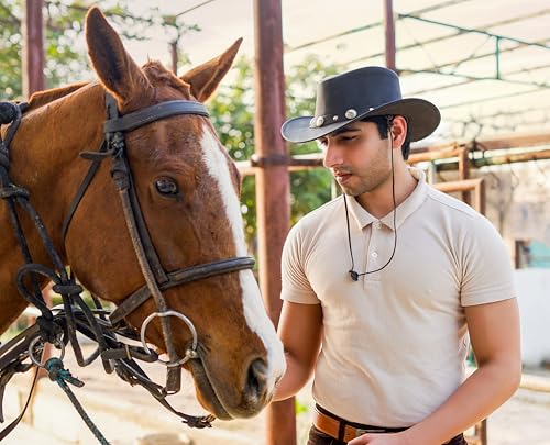 Image of HADZAM Showerproof Outback hat Also Worn as Leather Cowboy hat, Australian Hats for Men & Women