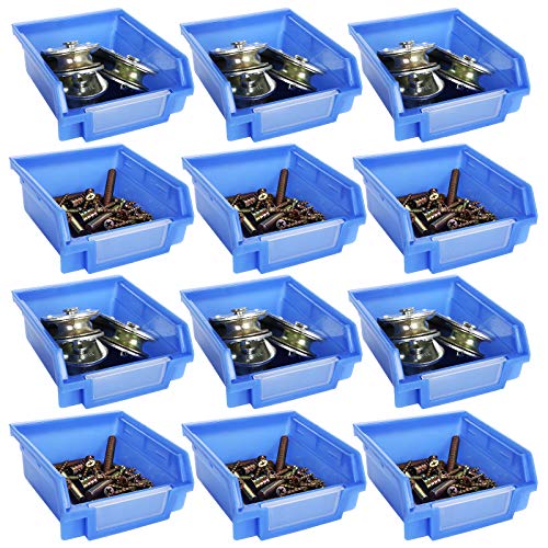 12 Packs Blue Pegboard Bins, Small Pegboard Hardware Parts, Durable Pegboard Bins Pegboard Storage Hooks Peg Board Accessory Organizer Storage Attachment