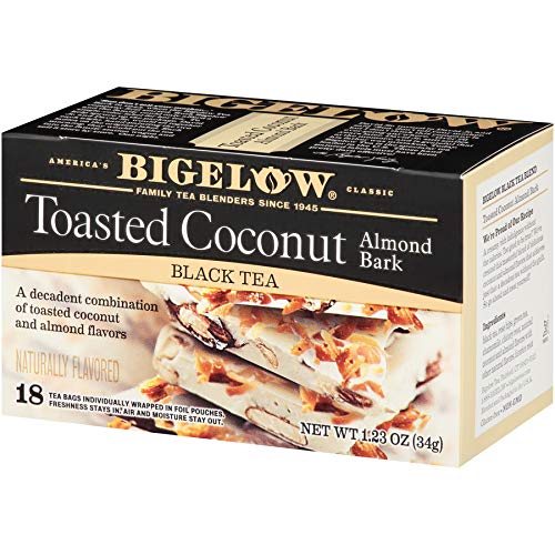 Bigelow Tea Toasted Coconut Almond Bark, Black Tea, 18 Count (Pack of 6)
