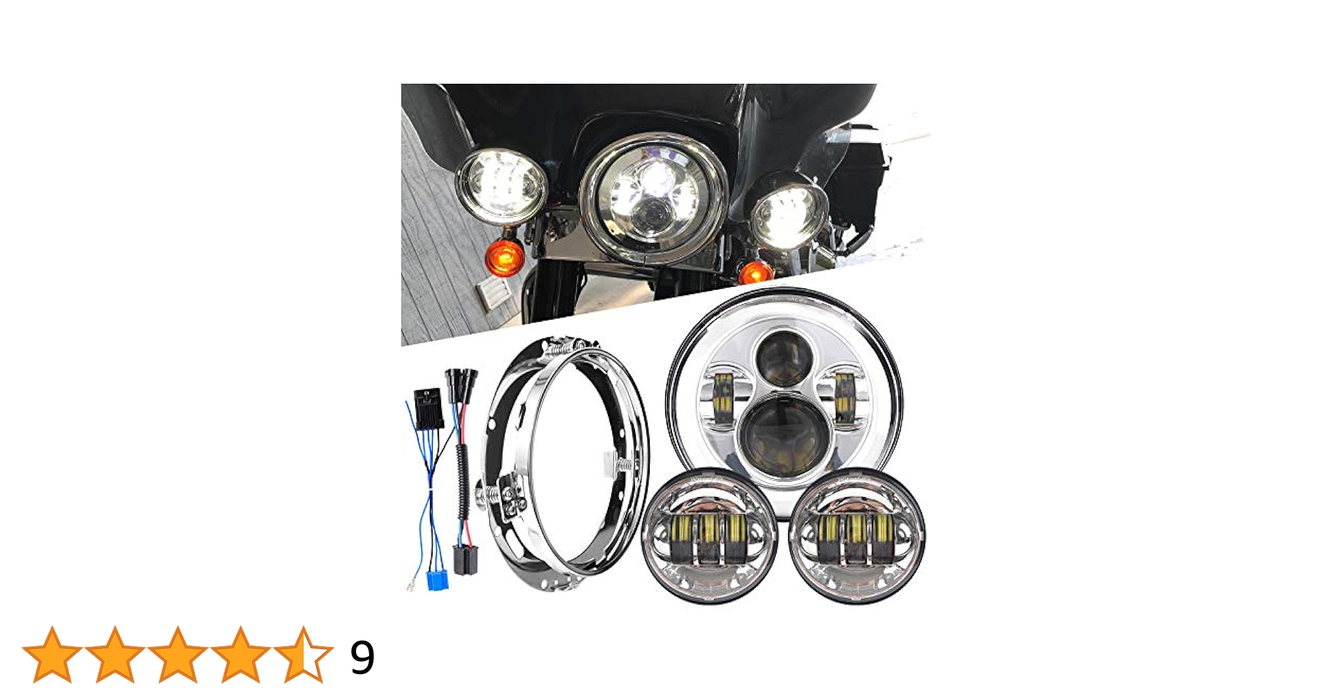 ambitious30ヘッドライト Amazon | オートバイ 7インチLEDヘッドライト 4.5インチフォグ