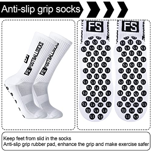 Jspupifip 5 Pairs Men's Grip Soccer Socks Anti Slip Athletic Socks Non-Slip Sports Football Basketball Socks for Men Women3