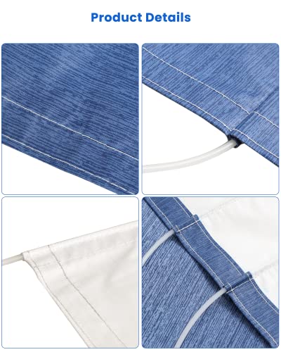 Xenjum Rv Awning Fabric Replacement, 16.2Oz Heavy-Duty Weatherproof Vinyl Camper Awning Replacement Universal Outdoor Canopy For Rv, Trailer, And Motorhome Awnings-Sapphire Blue Fade- 10'(Fabric 9'2") #TOP4