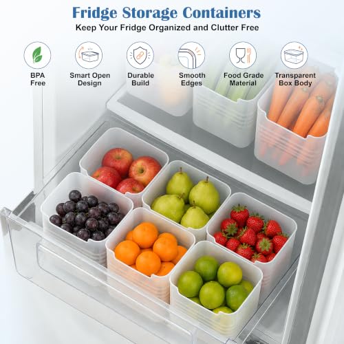 Image of JD FRESH Pack of 6 Fridge Storage Containers for Kitchen /Space Saving and Multiporpose Storage Organaizer for Dry Fruits, Vegetables, Grains, Kitchen Accessories Items for Home(Transparent)