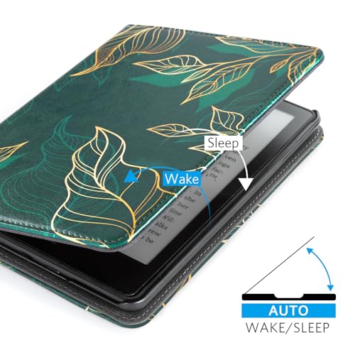 Image of CoBak Case with Stand for Kindle Paperwhite 12th Gen 2024 Released (7 inch) & Kindle Colorsoft Signature Edition - Durable PU Leather Cover with Auto Sleep Wake, Card Slot, Hand Strap Feature