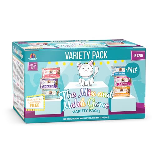 Weruva Wet Cat Food The Mix and Match Game Pate Variety Pack 3oz Can Pack of 18