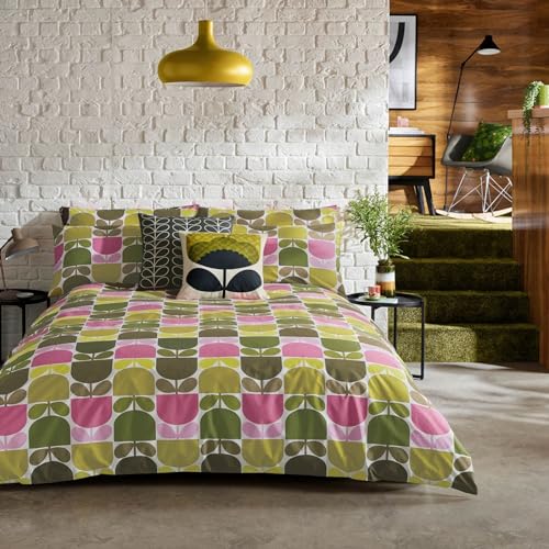 Orla Kiely Parure de lit avec housse de couette et 2 taies d'oreiller pour lit king size 230 x 220 cm