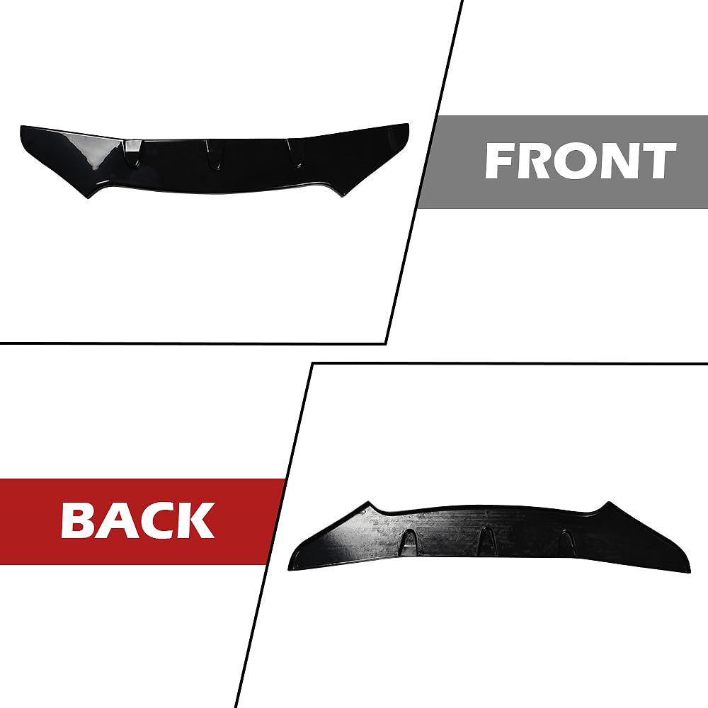 Pare-Bumpers Universel Avant Style B avec Becquet de Protection Anticollision, Jupe Avant, Diffuseur Inférieur, Déflecteur, Tablier, Séparateur, Protection (Noir Brillant)