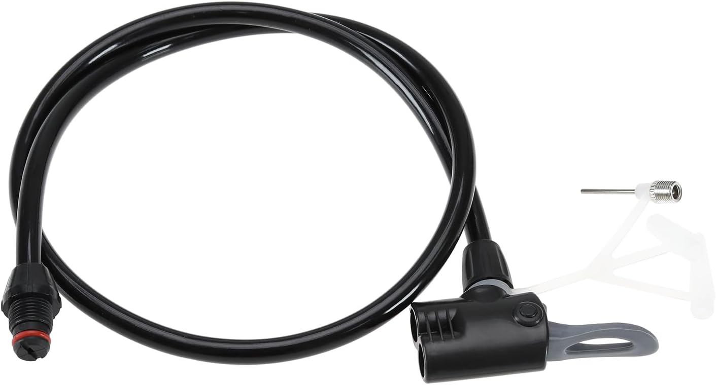 Bike Pump Head Dual Adaptor with 80cm Inflatable Hose for