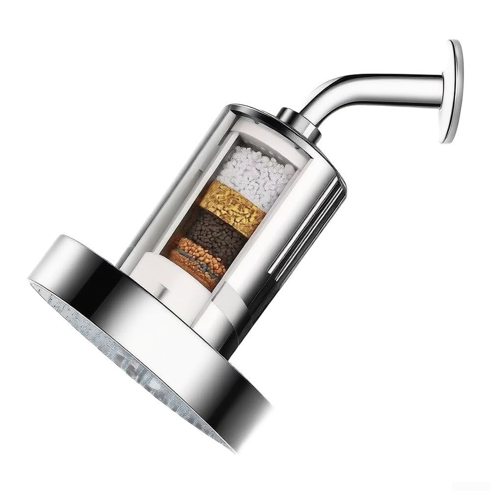 Cabezal para ducha Alta Presión con para filtro 6 Modos Ahorro Agua(Black)
