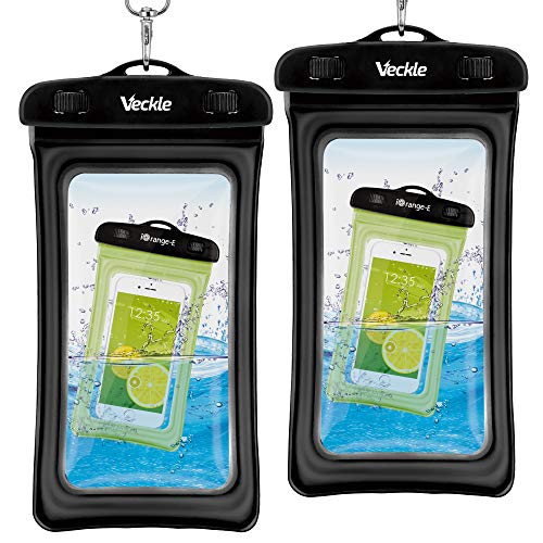 Veckle Waterproof Phone Pouch, 2 Pack Clear TPU Universal Water Proof Cell Phone