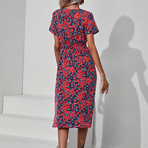 Robe en mousseline longue coupe évasée et manches courtes fluides