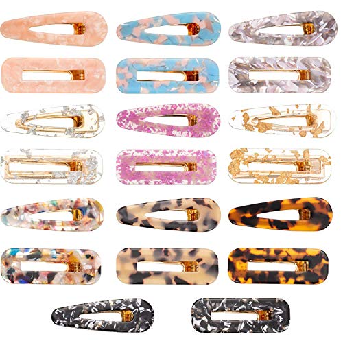 Nsodigry 20個のヘアクリップ、アセテートプレートのヘアピン、幾何学的なヘアピン、ヘアアクセサリー、女性と女の子用コスチュームのアクセサリー