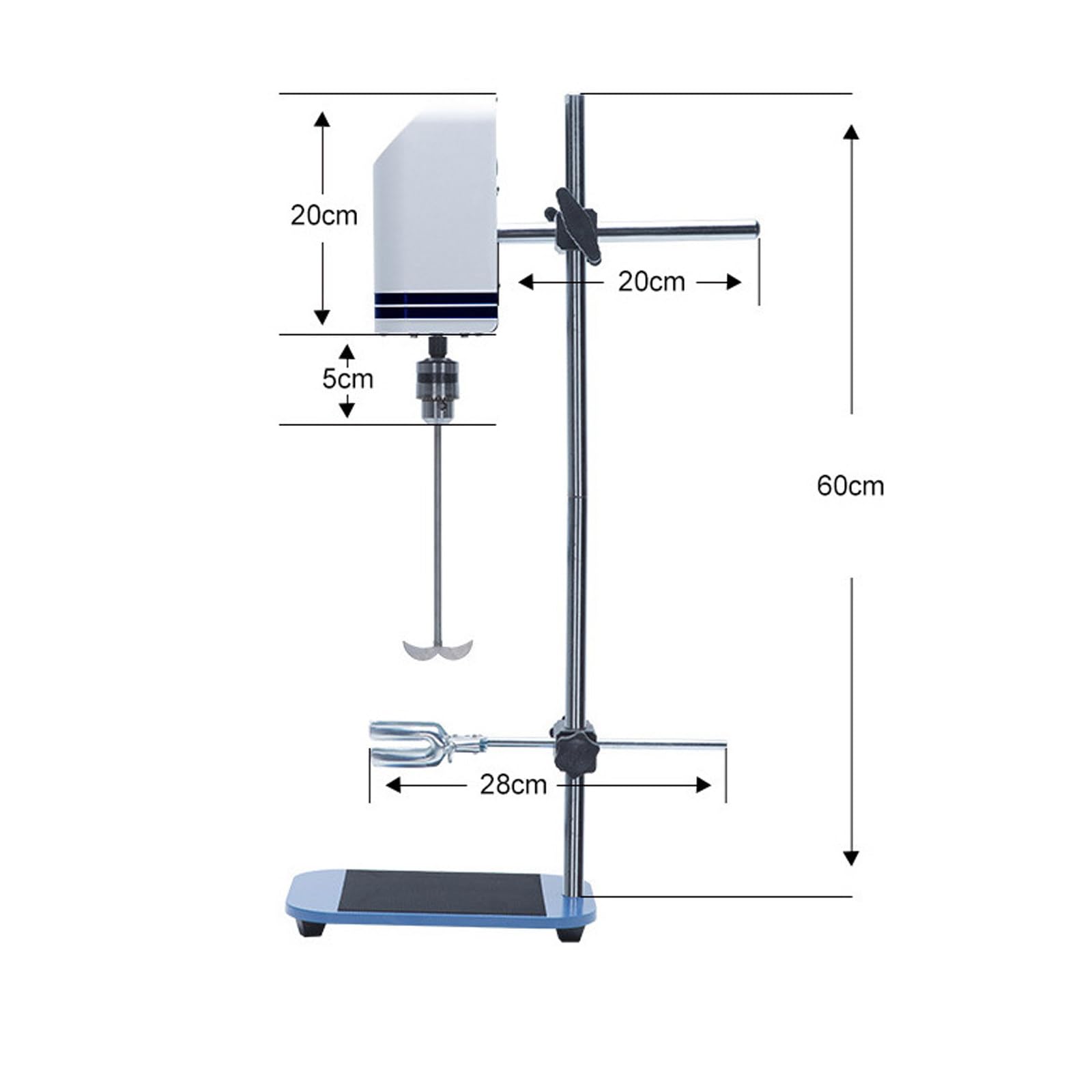 Agitatore Elettrico sospeso, agitatore da Laboratorio Digitale, Regolazione Continua della velocità da 100 a 3000 Giri/min,Adatti per Laboratori Cosmetici e farmaceutici Digitaldisplay-20L