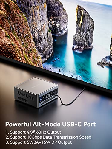 Minisforum Nab5 Mini Pc 12Th Gen Core I5-12450H(8C/12T) Mini Computer 16G Ram+512G Ssd, Expandable Hdd Slot, Hdmi×2+Usb-C×2 4K@60Hz Outputs, Intel Uhd Graphics Desktop Computer #TOP4