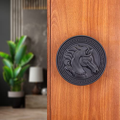 Image of LAPO Heavy Duty Pull Push Handle, 4 Inch Zinc Door Handle for Entrance Doors, Strong Grip Design for Wooden & Glass Doors, Scratch Resistant, Fast & Easy Mounting, Black Finish - Pack of 1