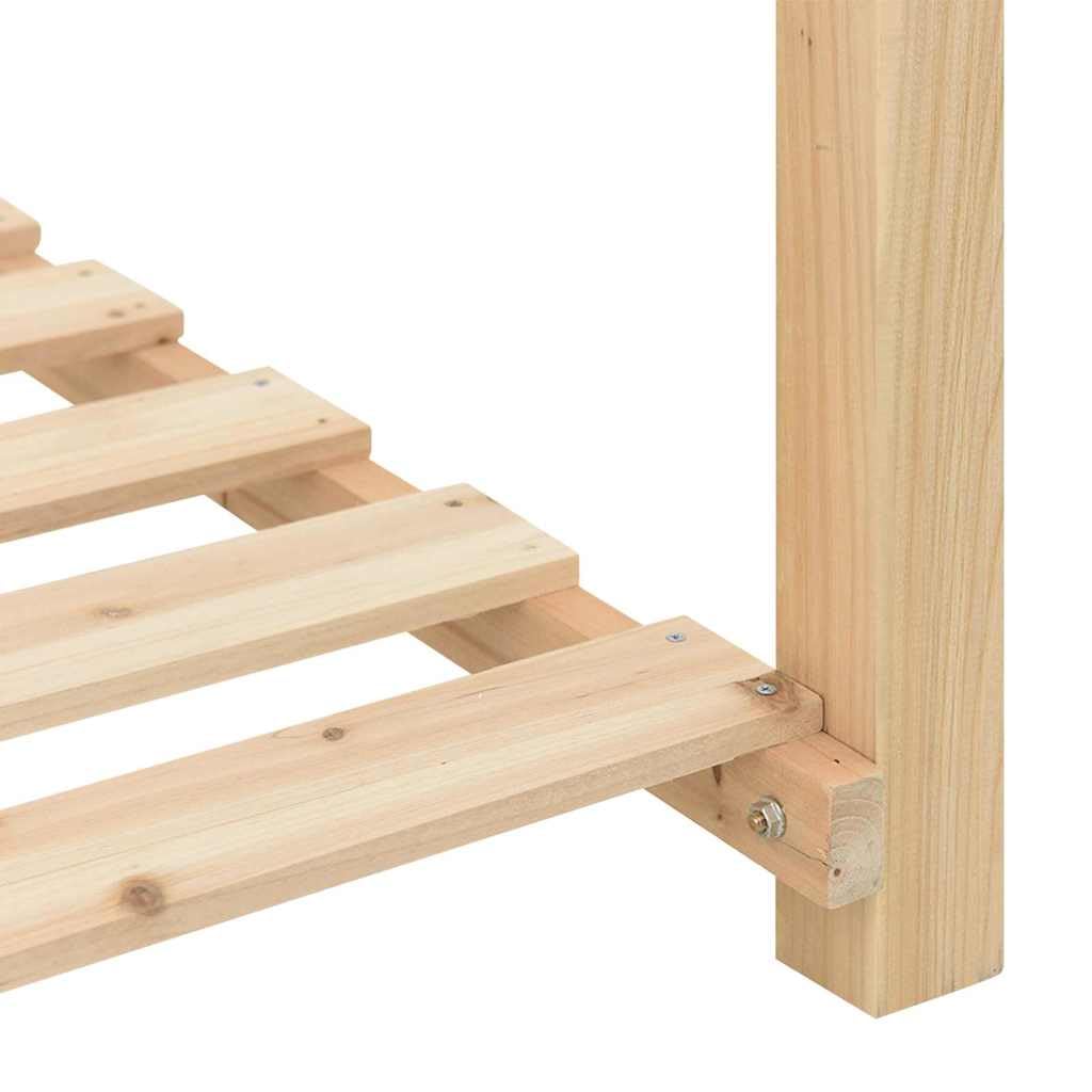 Jardinera de jardín con estante beige 111 x 37 x 76,5 cm de madera de abeto, resistente estante para plantas para patio y jardín, práctico espacio de almacenamiento para herramientas, diseño