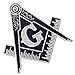 Masonic Logo Emblem Embroidered Freemason Iron On Sew On Patch - White & Black
