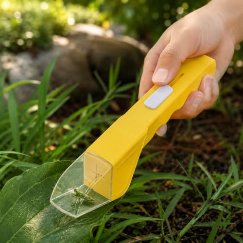Insect Catcher, Handheld Bug Catcher and Viewer with Transparent Observation Chamber, Plastic Outdoor Explorer Tool for Ladybugs, Beetles, Spiders, Garden and Backyard Use (Black) - Image 2