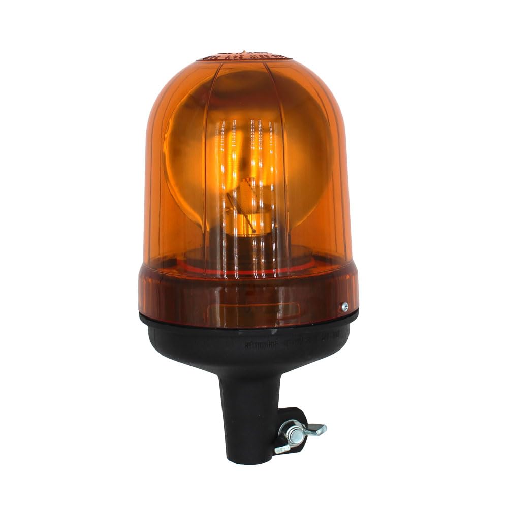 Reliable Aftermarket Parts Beacon Warning Light- 12V Halogen Amber Rotating Flex Mount Fits John Deere