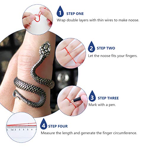 EXCEART Anéis de cobra retrô gótico dedos anéis ajustáveis Anéis de animal joia para mulheres homens