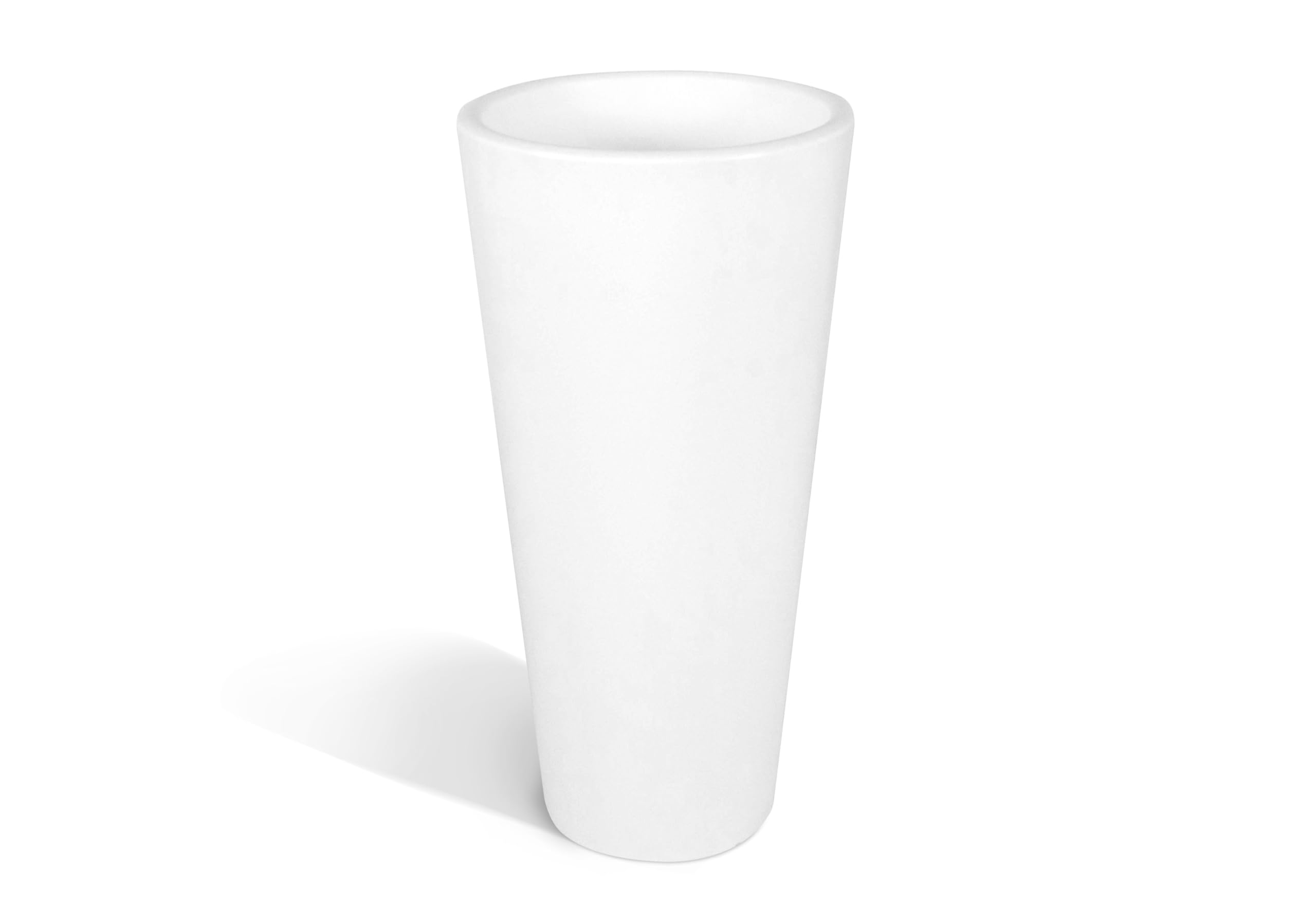 Cache-pot rond Kloris Gotico 90 lisse en polyéthylène blanc pour terrasse
